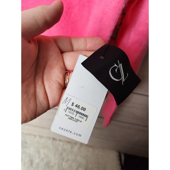 NWT‎ Collection by Cezele Women's Hot Pink Trunk Neck Long Sleeve Sweater Size M - Picture 5 of 7